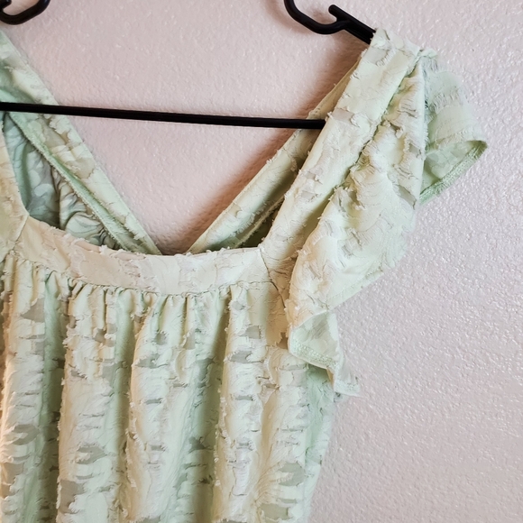 Lauren Conrad Mint Green Lace Floral Sleeveless Boho Top - Picture 6 of 6